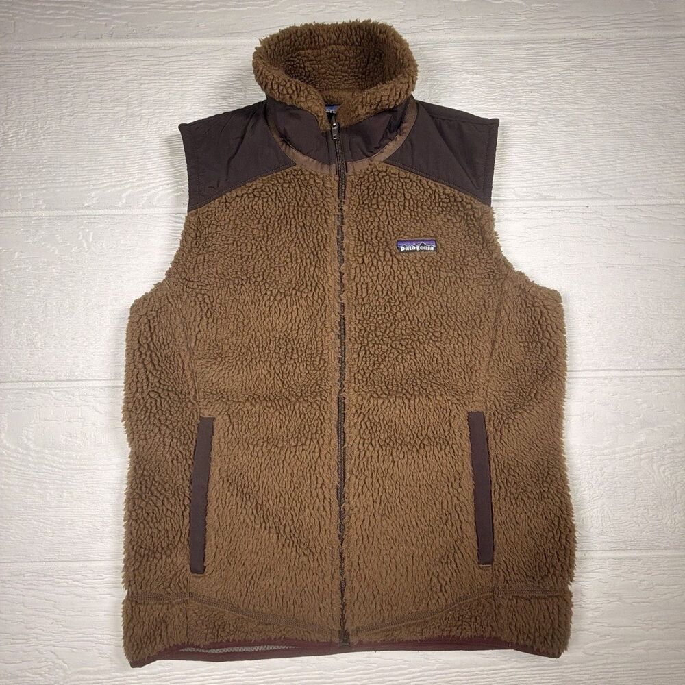 Patagonia Retro-X Vest Womens M Brown Sherpa Fleece Full Zip Hiking Gorpcore